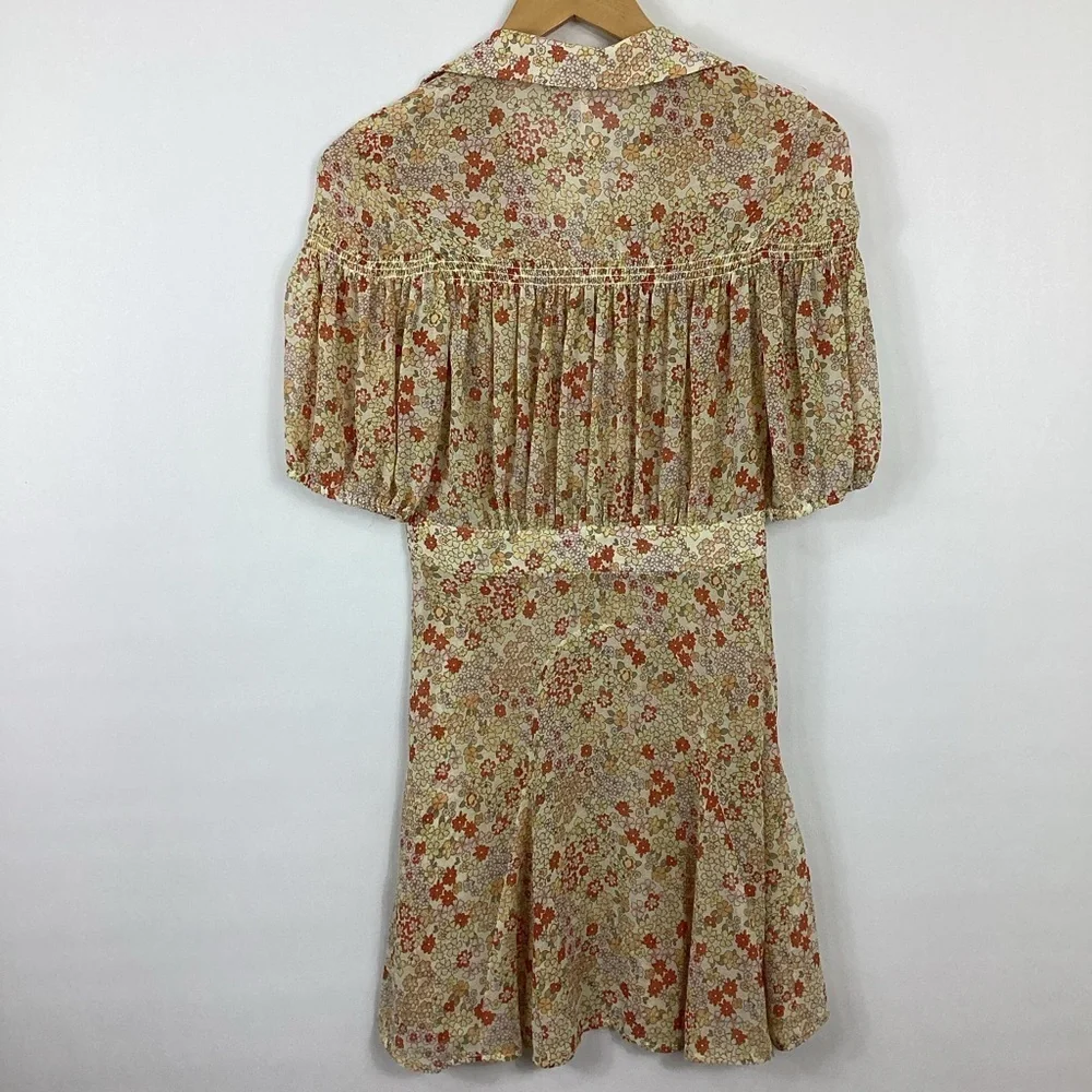 Free People Bonnie Mini Dress In Tea Combo Size XS